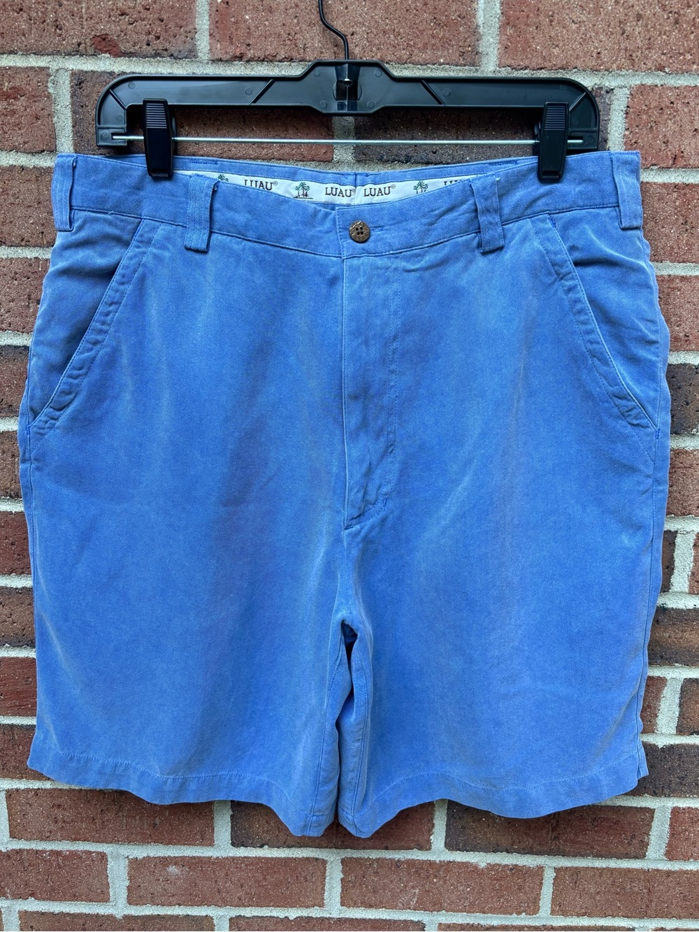 LUAU 100% Silk Blue Shorts Men’s Size 34 Luxury Casual Beach Golf